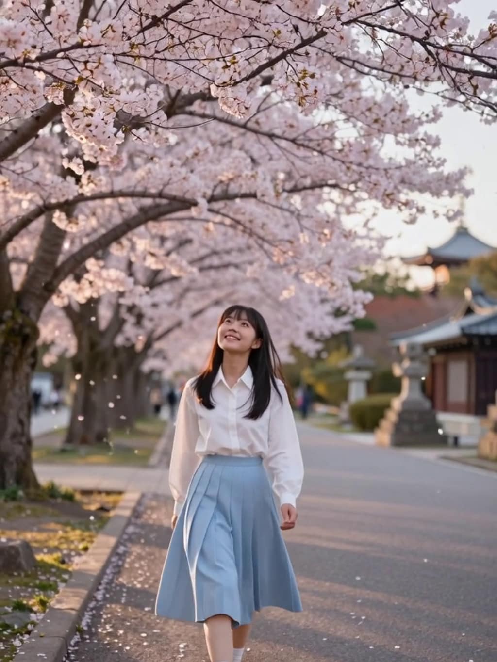 お花見散歩【パラパライラスト】