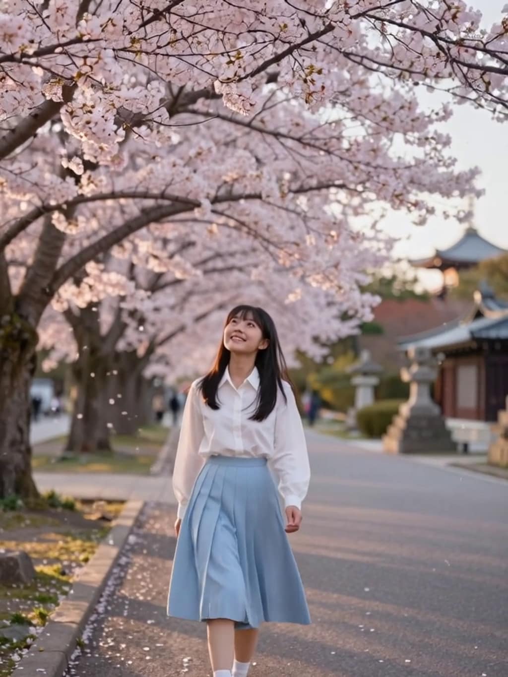 お花見散歩【パラパライラスト】