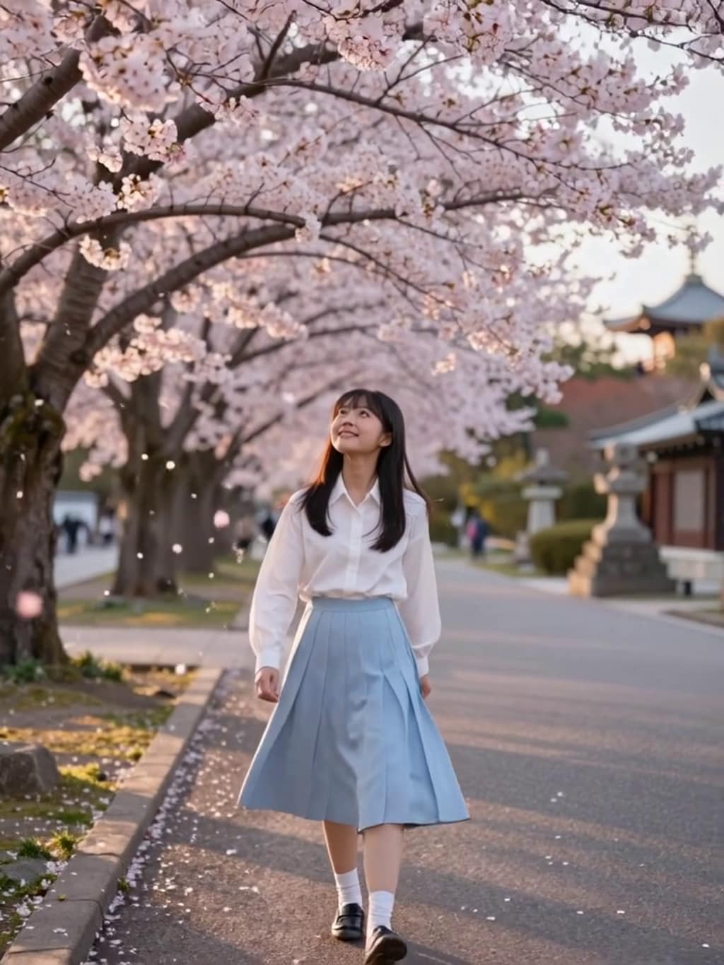 お花見散歩【パラパライラスト】