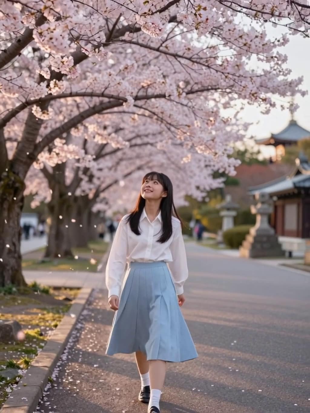 お花見散歩【パラパライラスト】