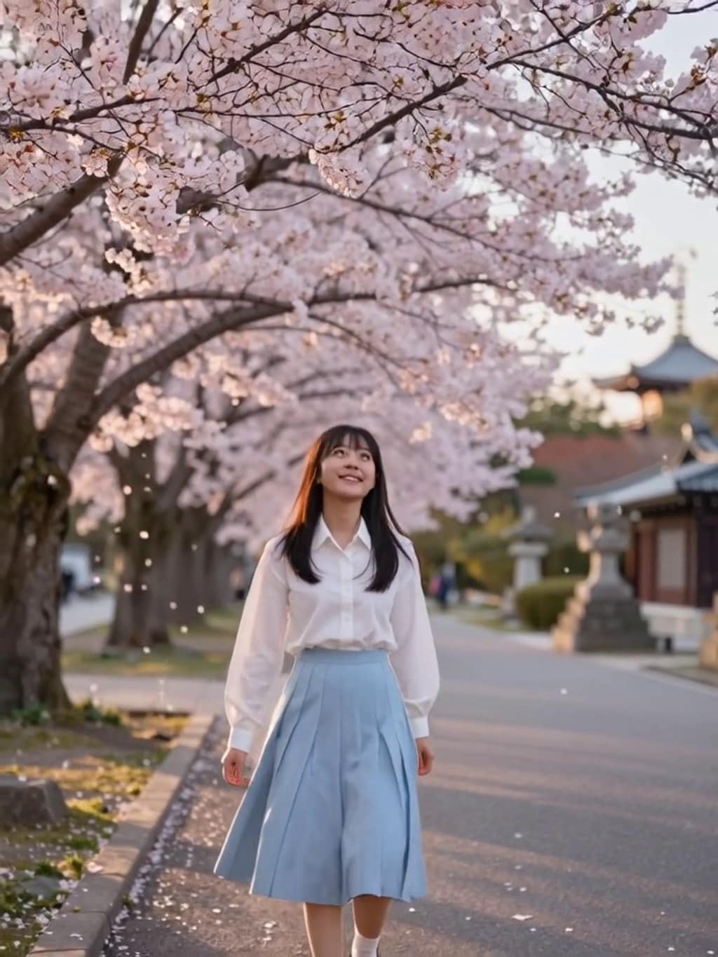 お花見散歩【パラパライラスト】