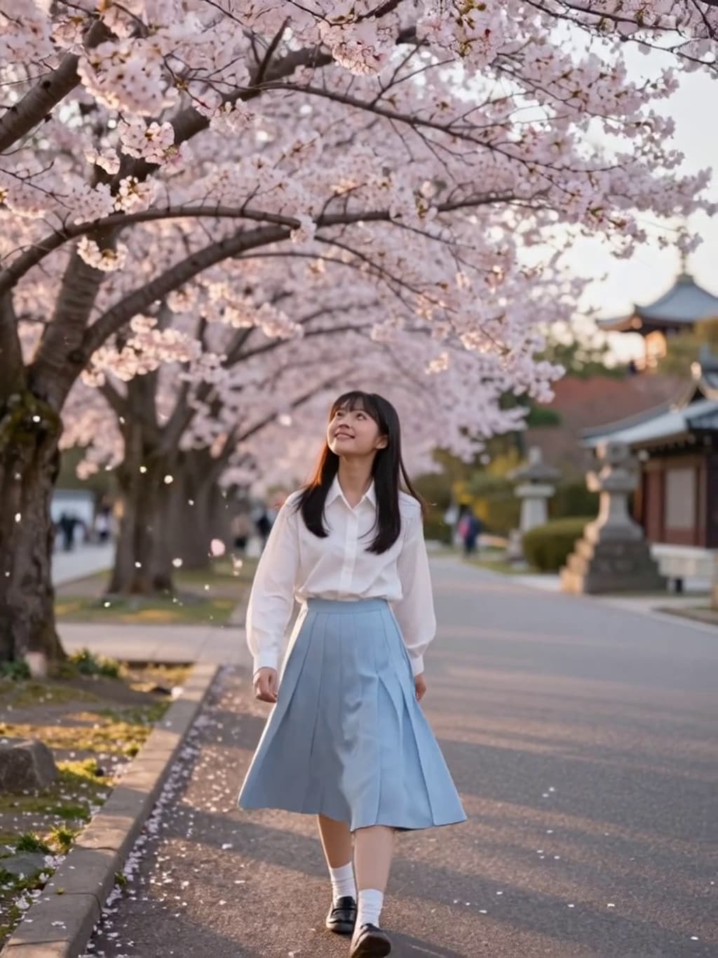 お花見散歩【パラパライラスト】