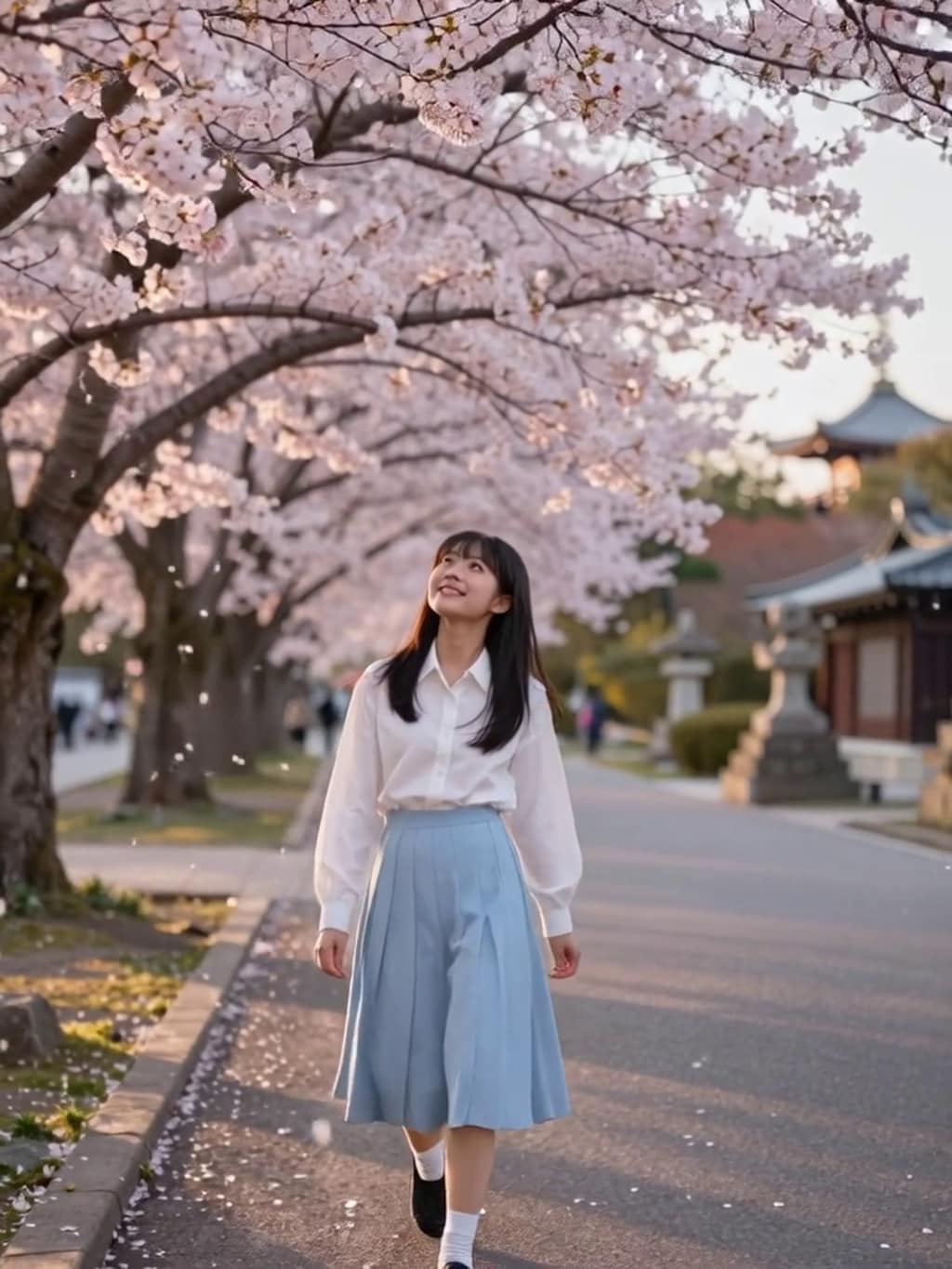 お花見散歩【パラパライラスト】