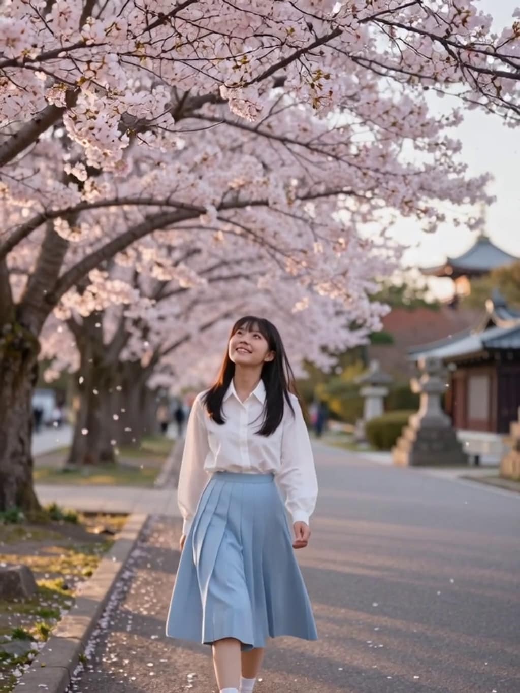 お花見散歩【パラパライラスト】