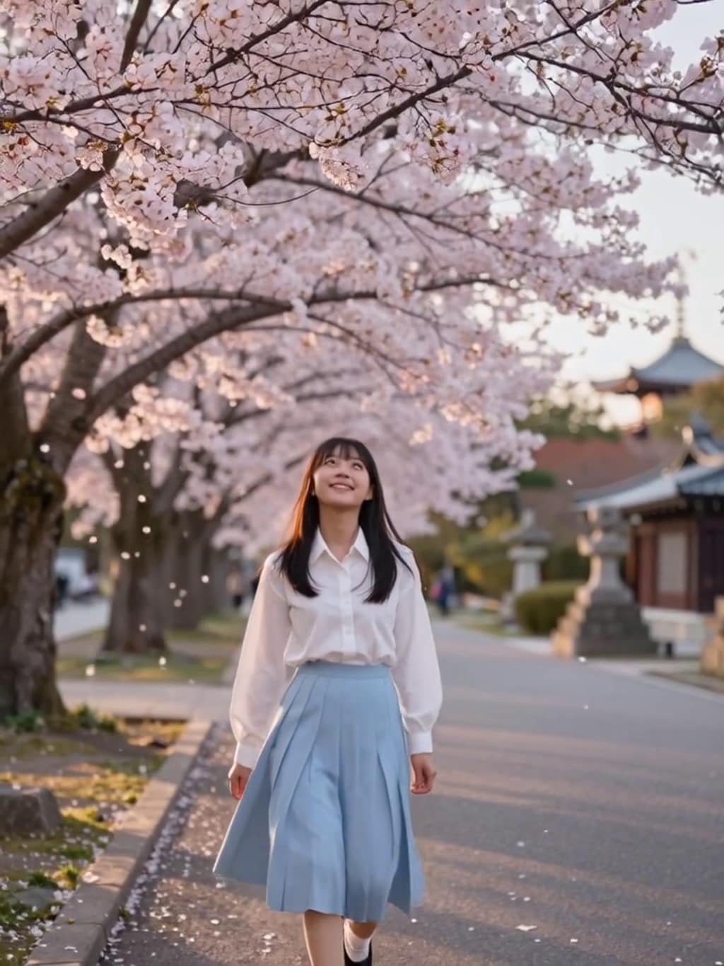 お花見散歩【パラパライラスト】