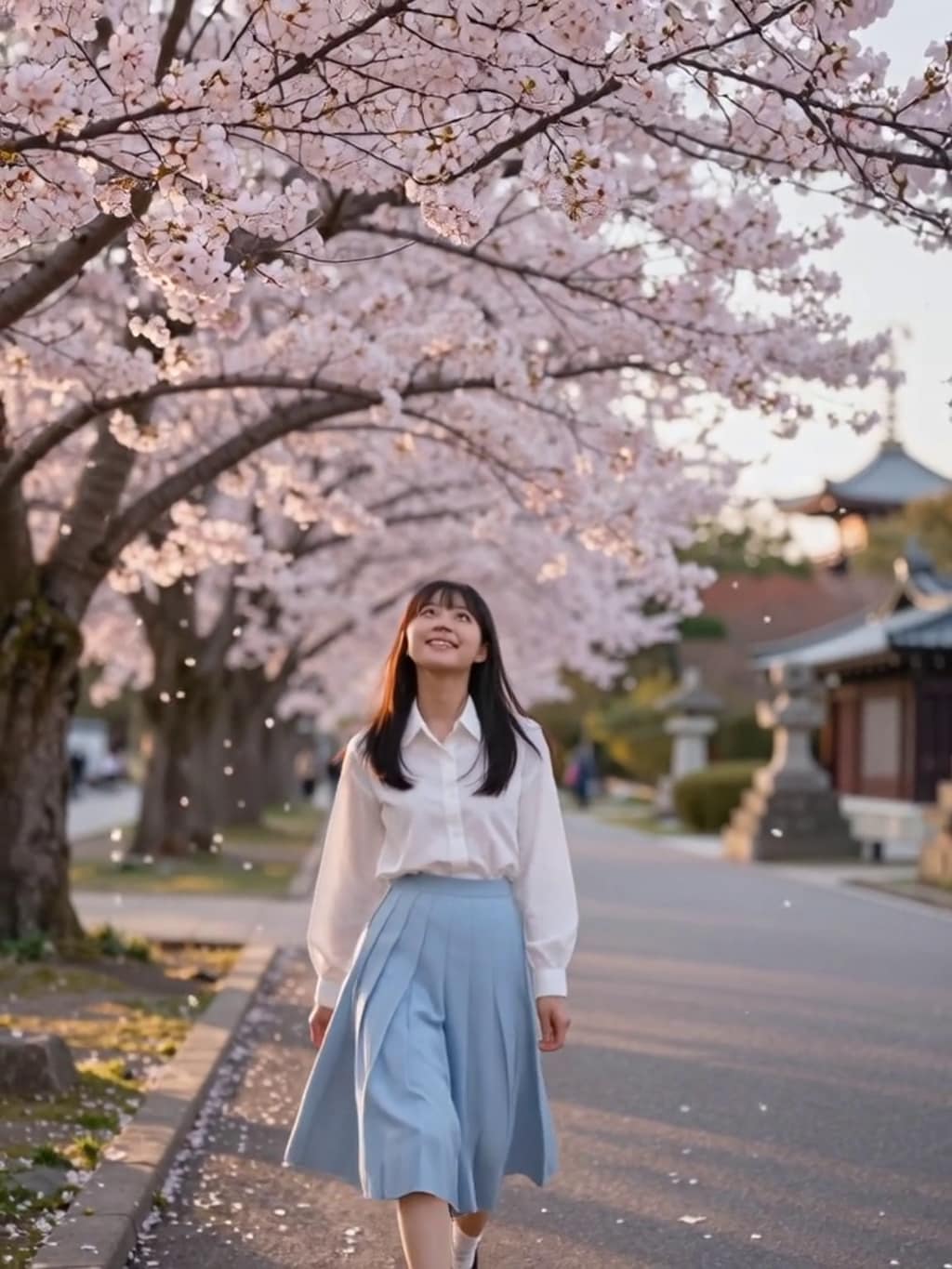 お花見散歩【パラパライラスト】