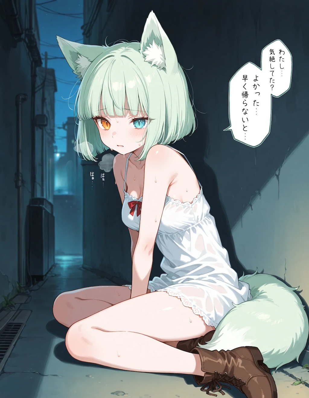 【漫画】深夜にケモ耳化してしまう少女chan！後編