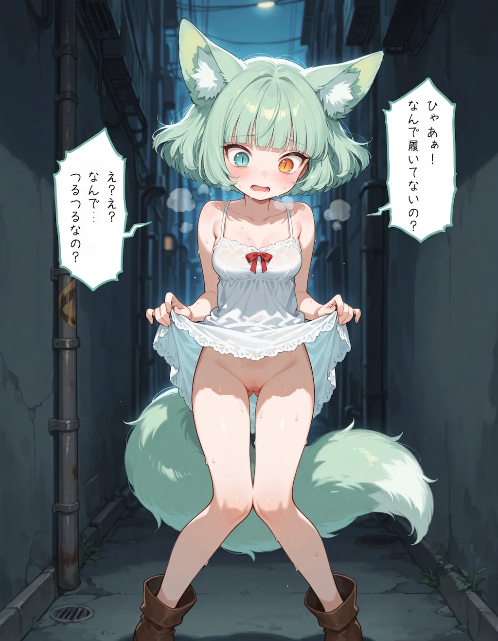 【漫画】深夜にケモ耳化してしまう少女chan！後編