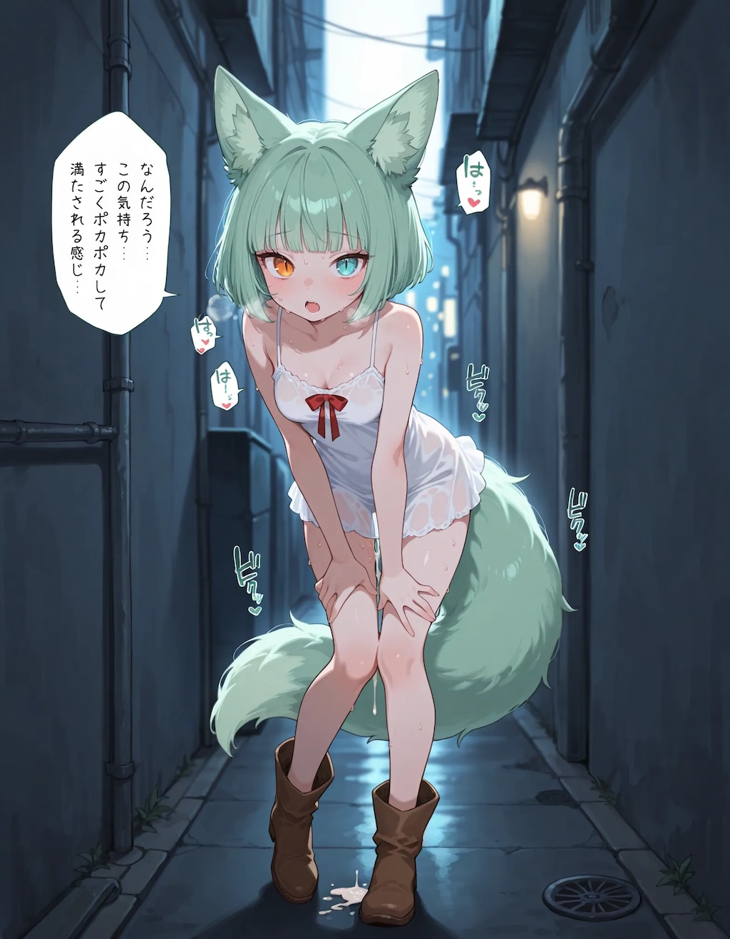 【漫画】深夜にケモ耳化してしまう少女chan！後編