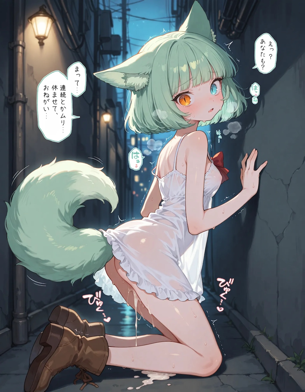 【漫画】深夜にケモ耳化してしまう少女chan！後編