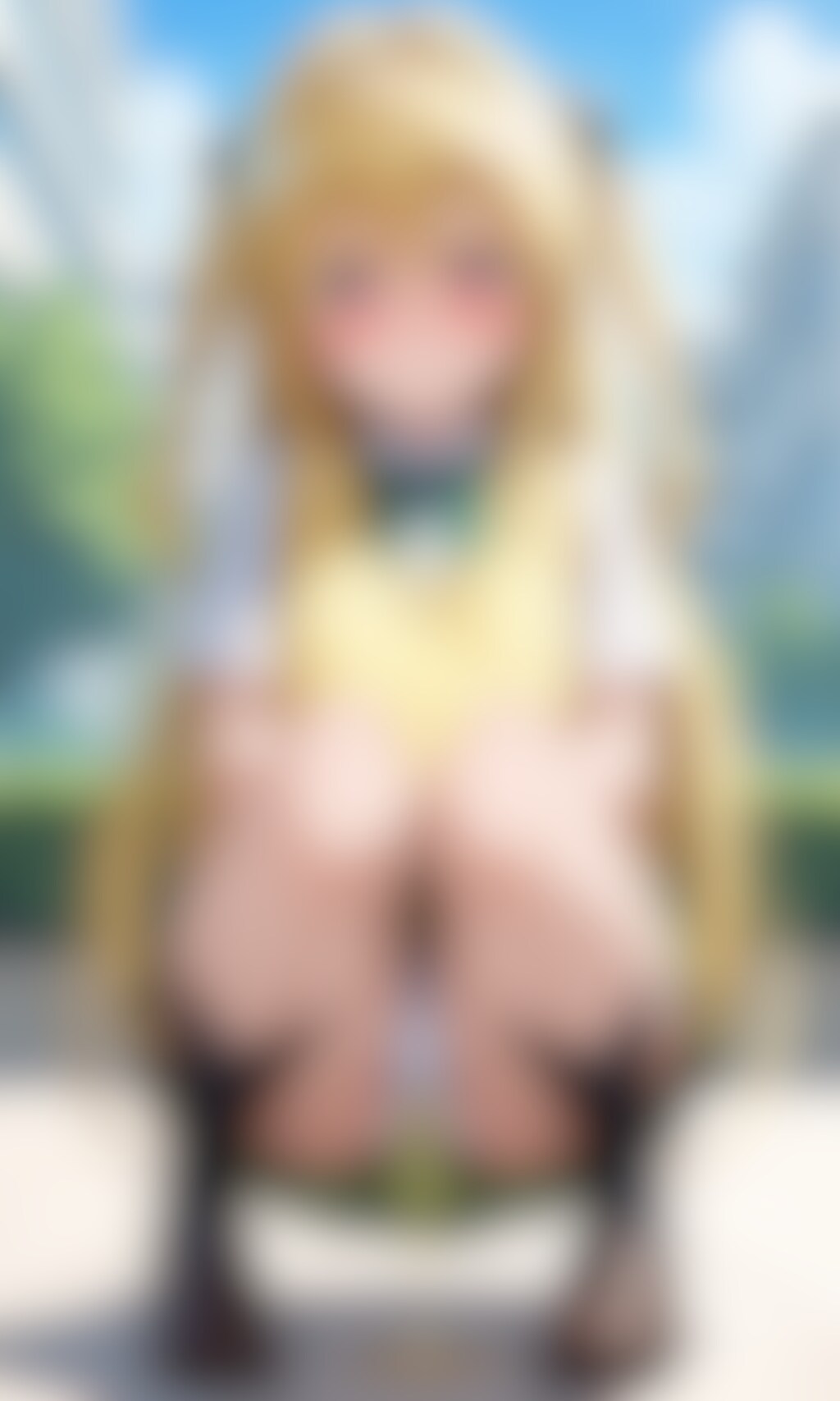 おしっこお漏らしチャレンジ【金色〇闇】(制服)