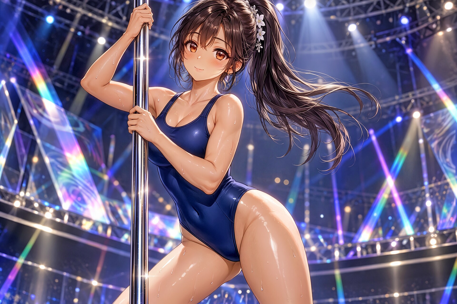 スク水ポールダンサー