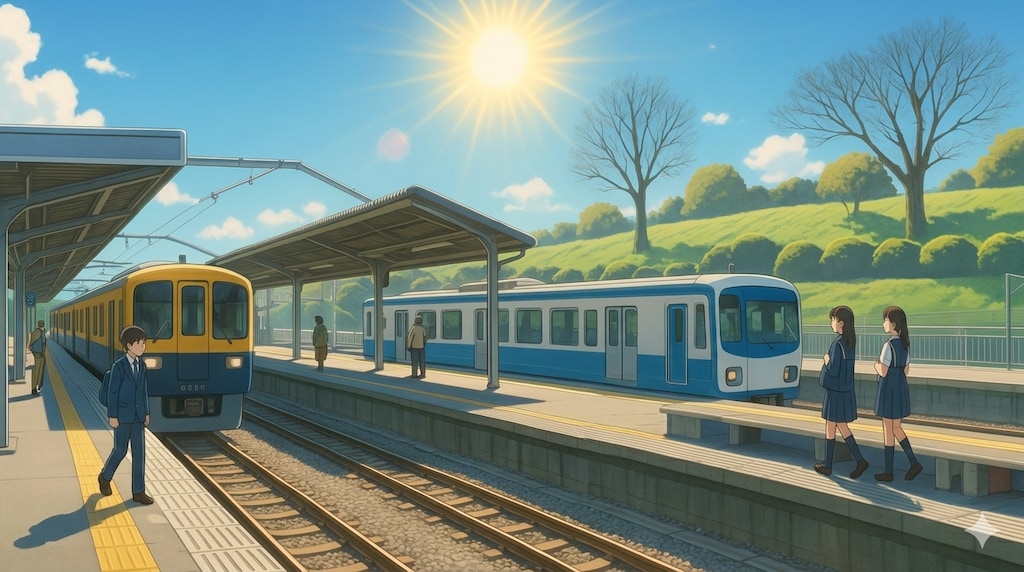 古取鉄道 朝風駅西口