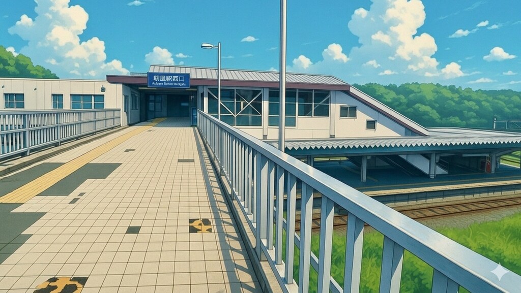 古取鉄道 朝風駅西口