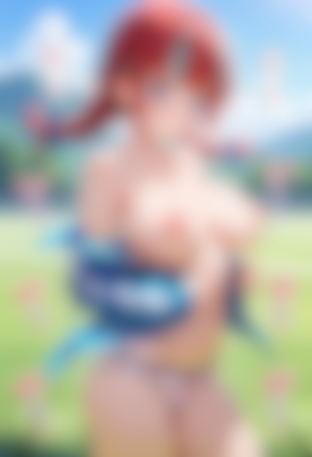 牧場で解放感に満たされている女