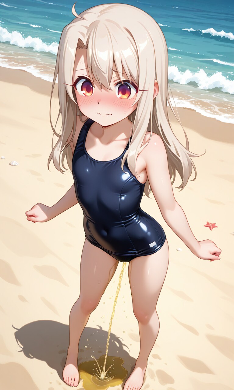 蔵出しおしっこお漏らしチャレンジ【イ〇ヤ】（スクール水着）その2