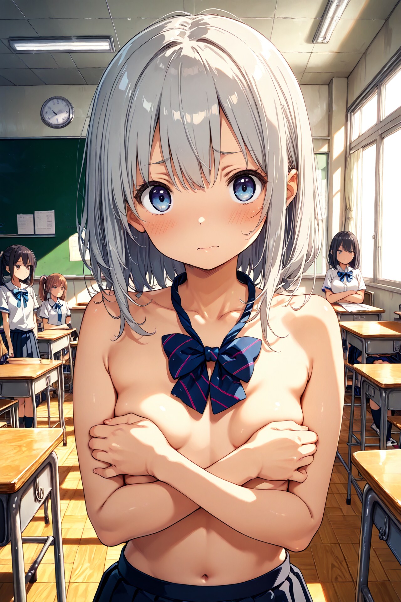 手ブラ貧乳少女(36)