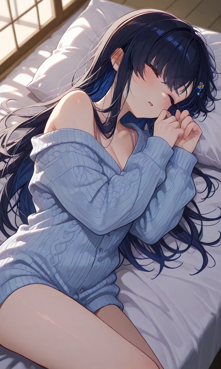 黒髪少女の休憩