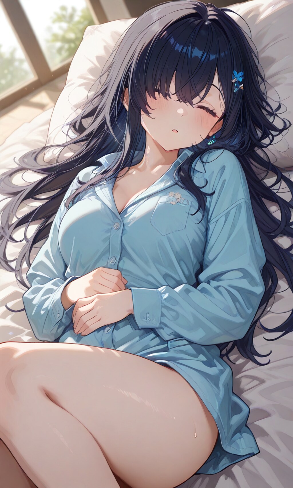 黒髪少女の休憩