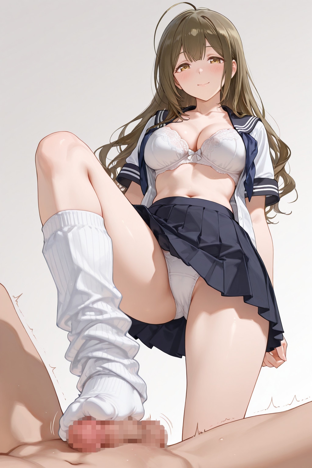 桑山〇雪｜セーラー服ルーズソックス足コキ