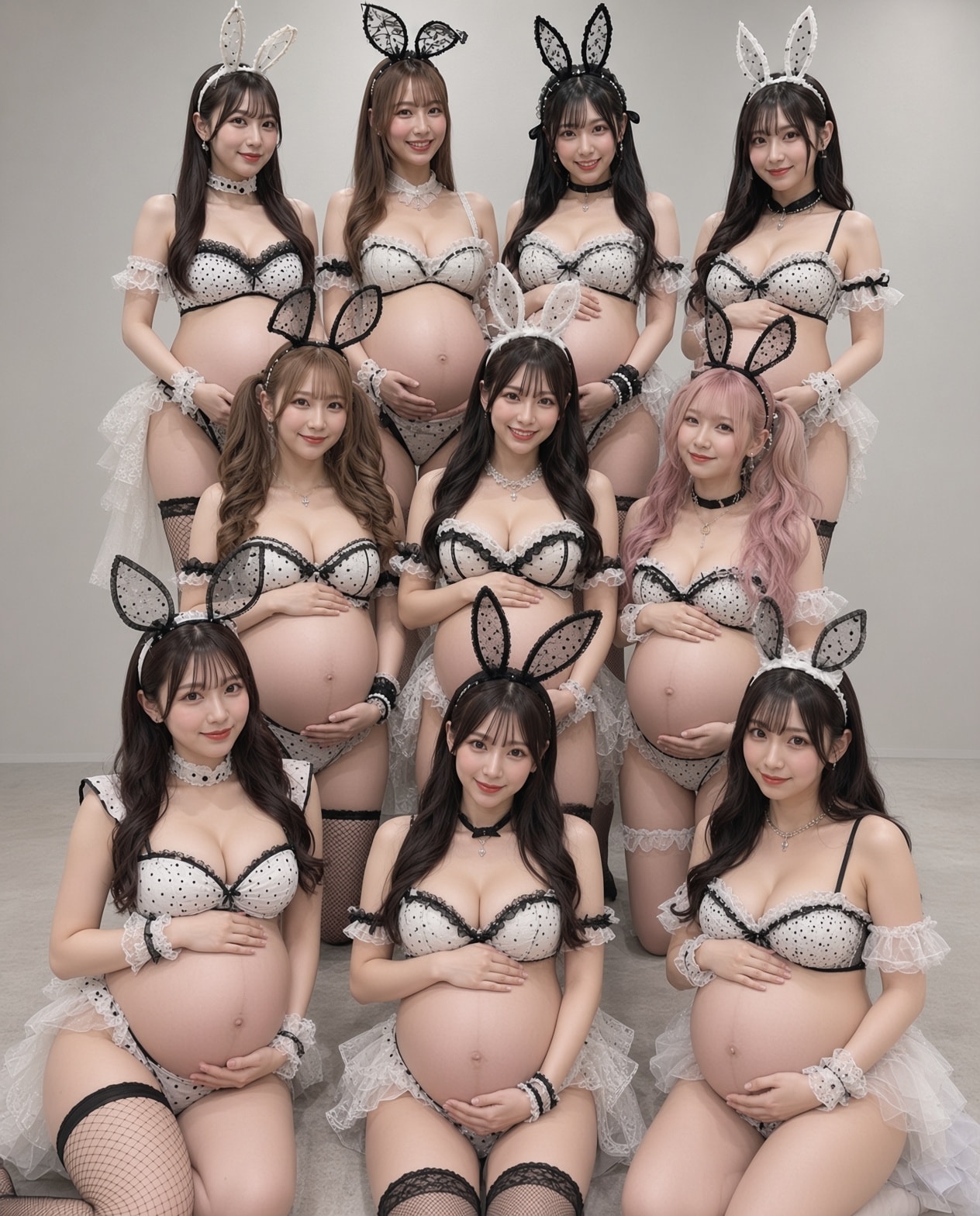[11枚]セクシーで可愛いアイドル10人組がみんな妊娠しちゃった💕