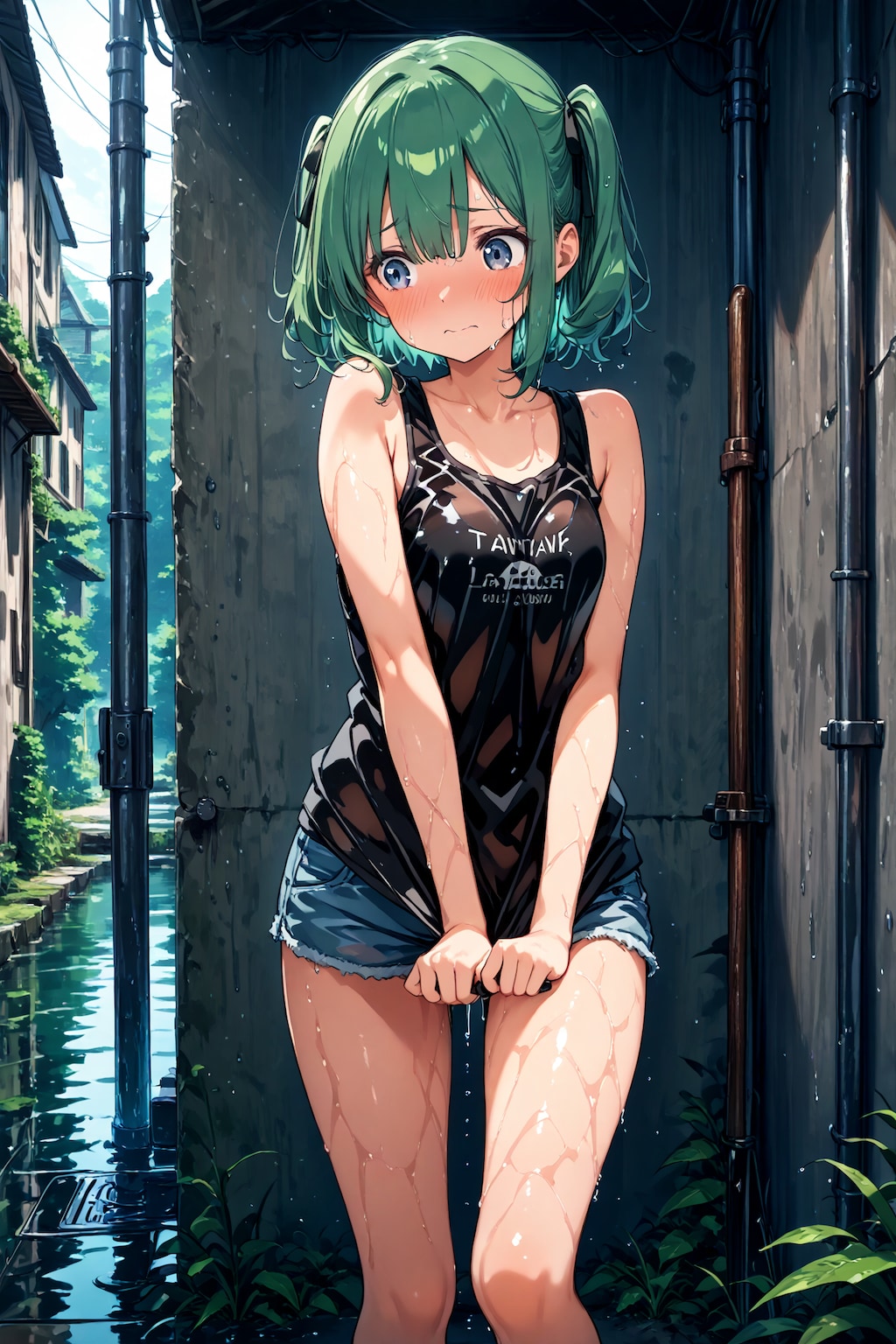 濡れ透けタンクトップ(23)