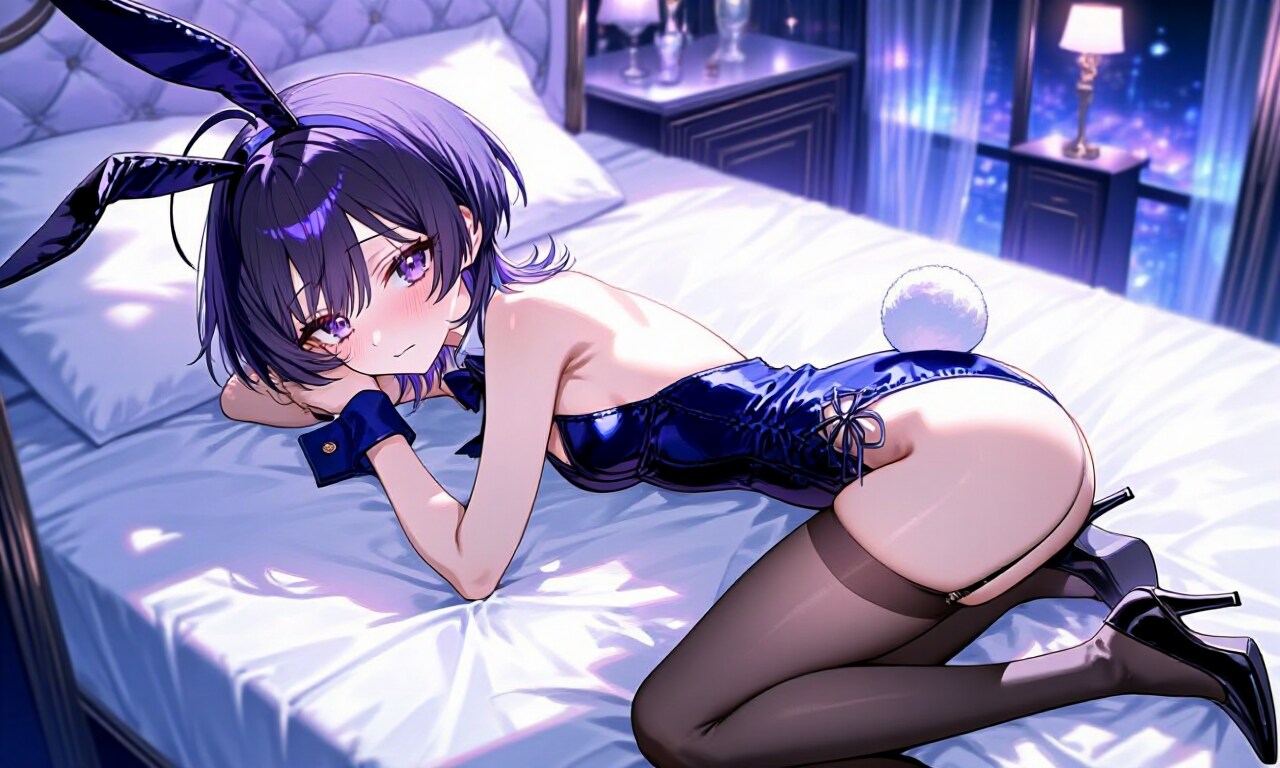 バニーガール(紺)プロンプト