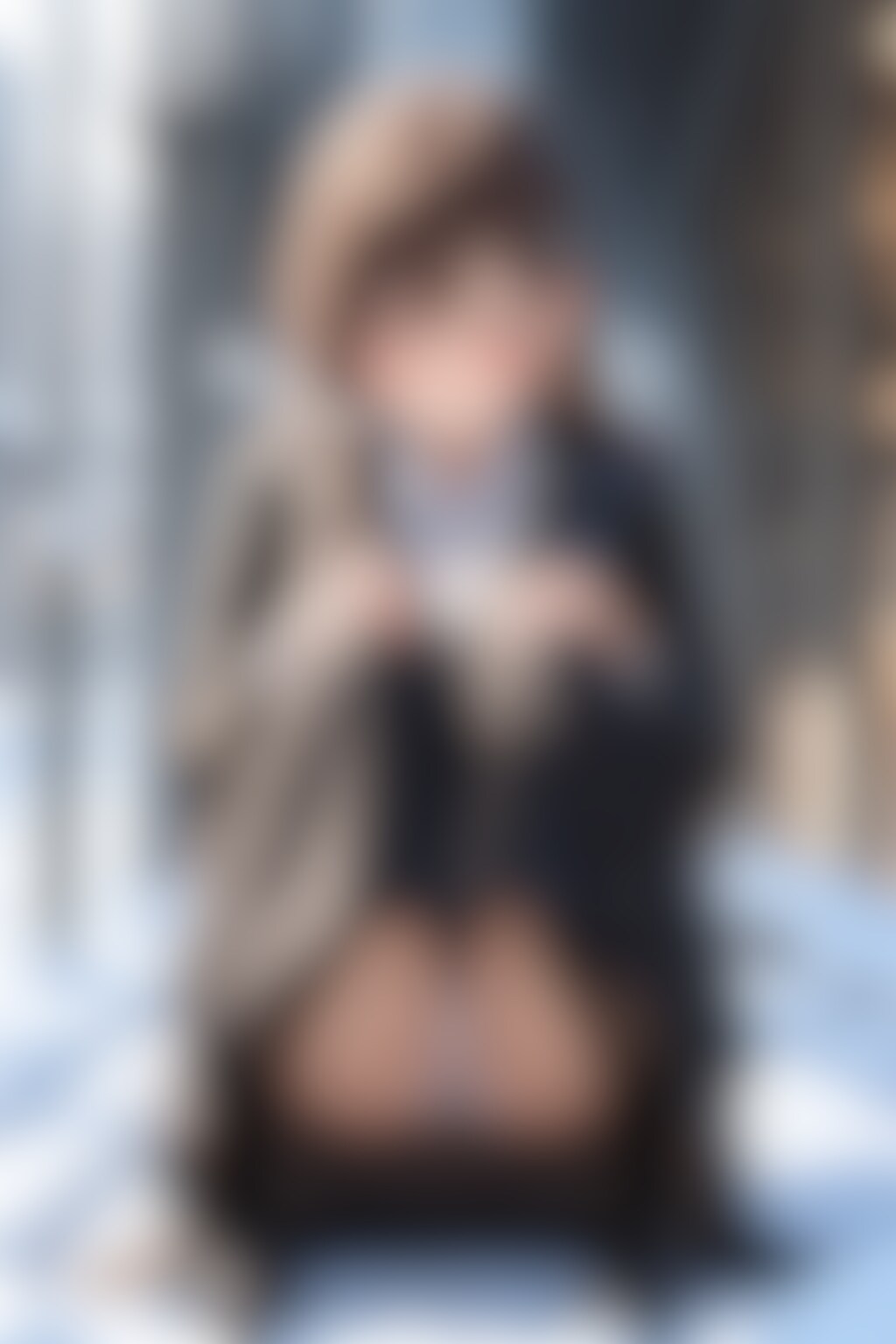 16枚:冬の生足しゃがみパンチラ