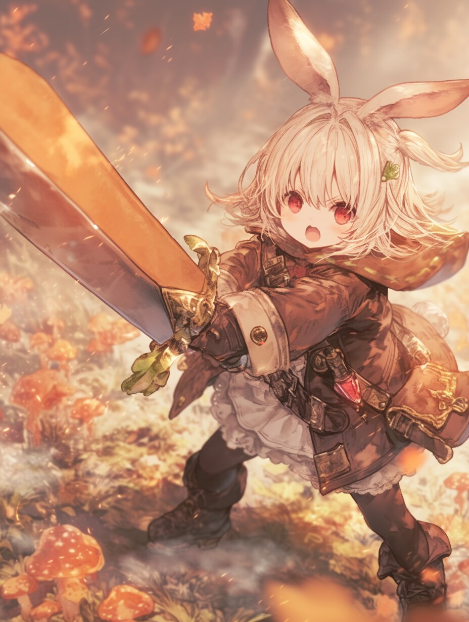 うさ耳娘と人参。