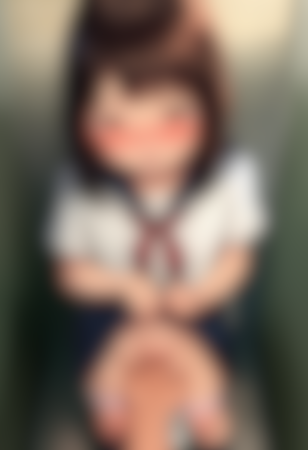 トイレで制服少女にこっそりいたずら【主観びしょ濡れ手マン】②