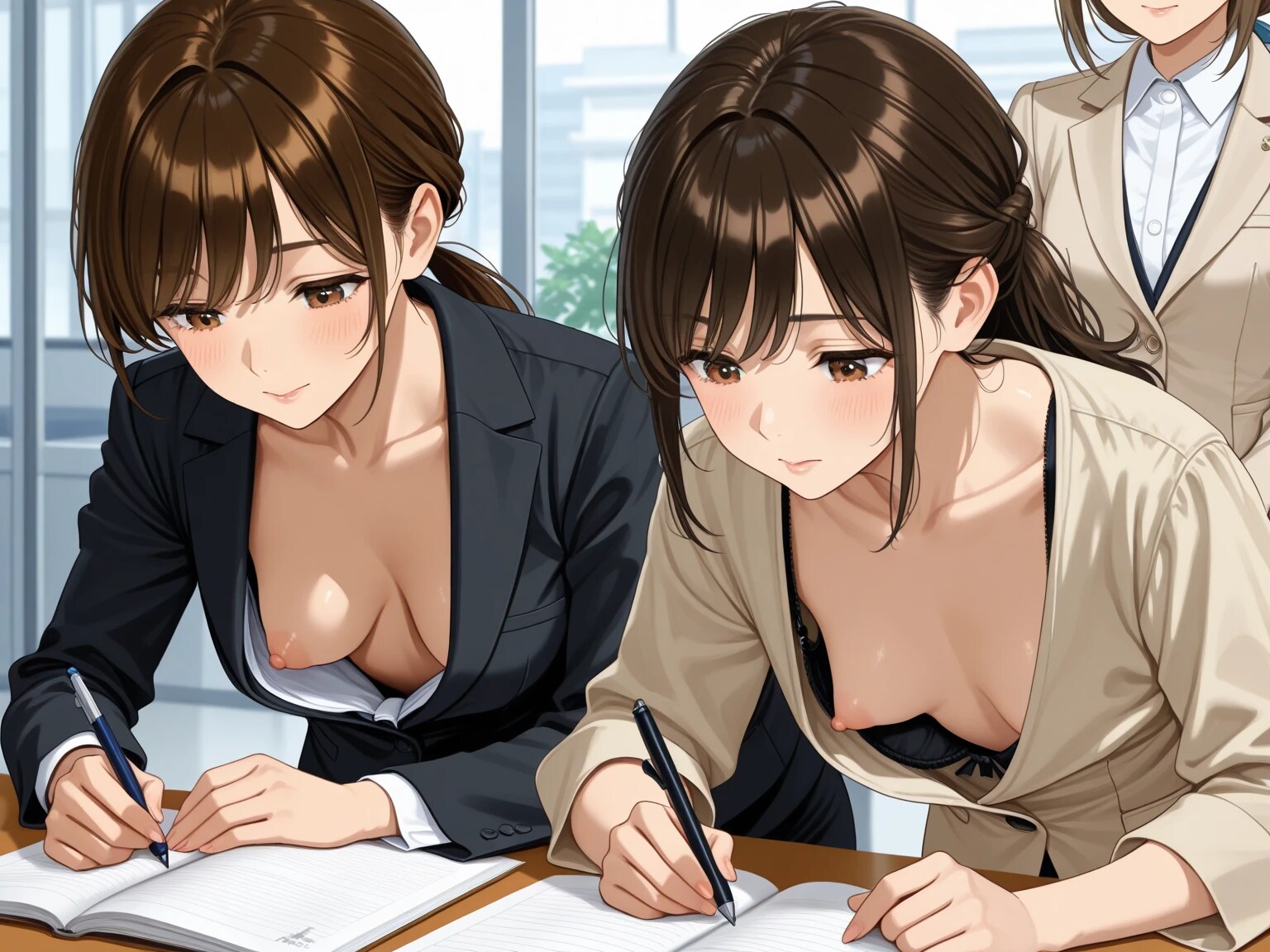 在庫40枚:職場W胸チラ2