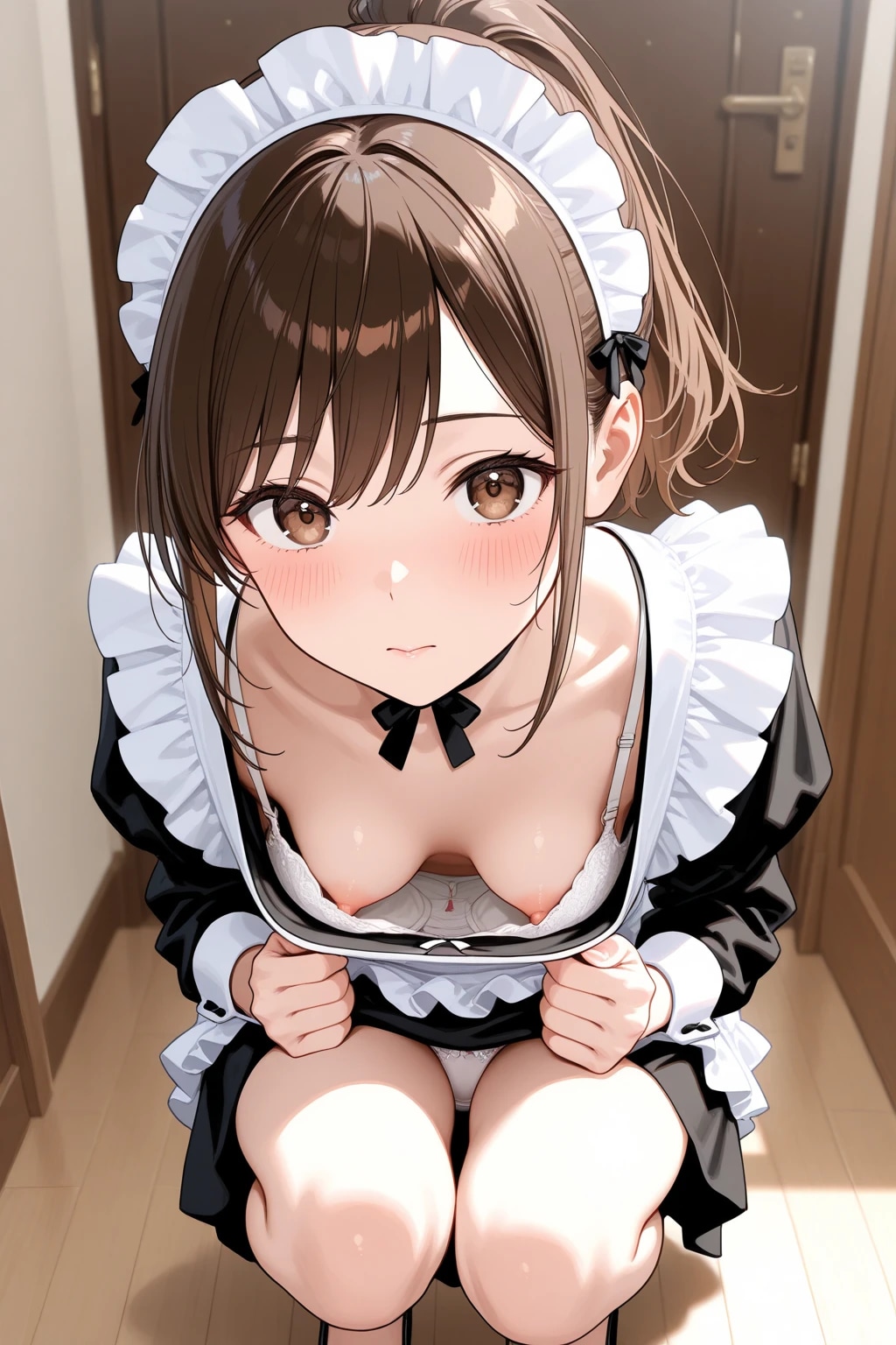 40枚エッチなしゃがみ方のメイド