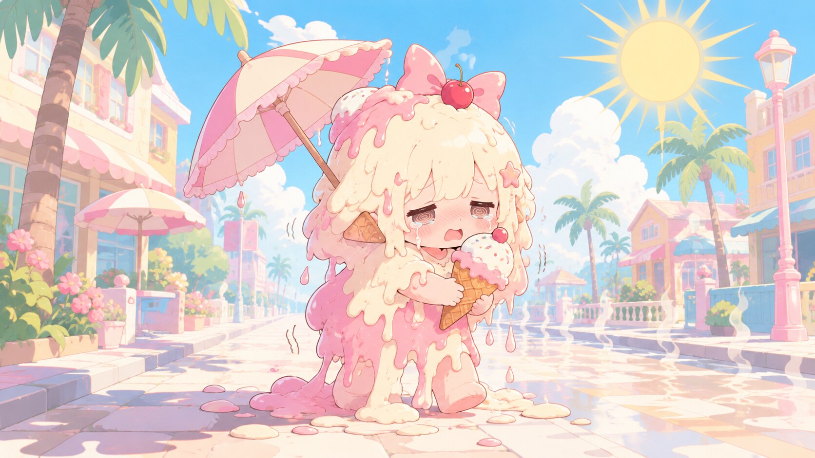 本当にアイスみたいに溶けている女の子