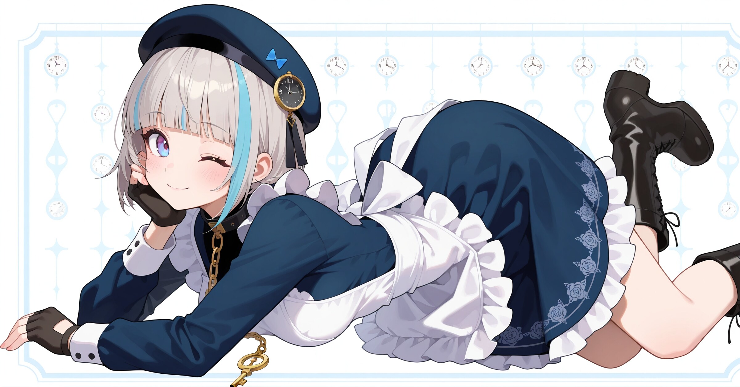 クロックウェイトレスコーデ