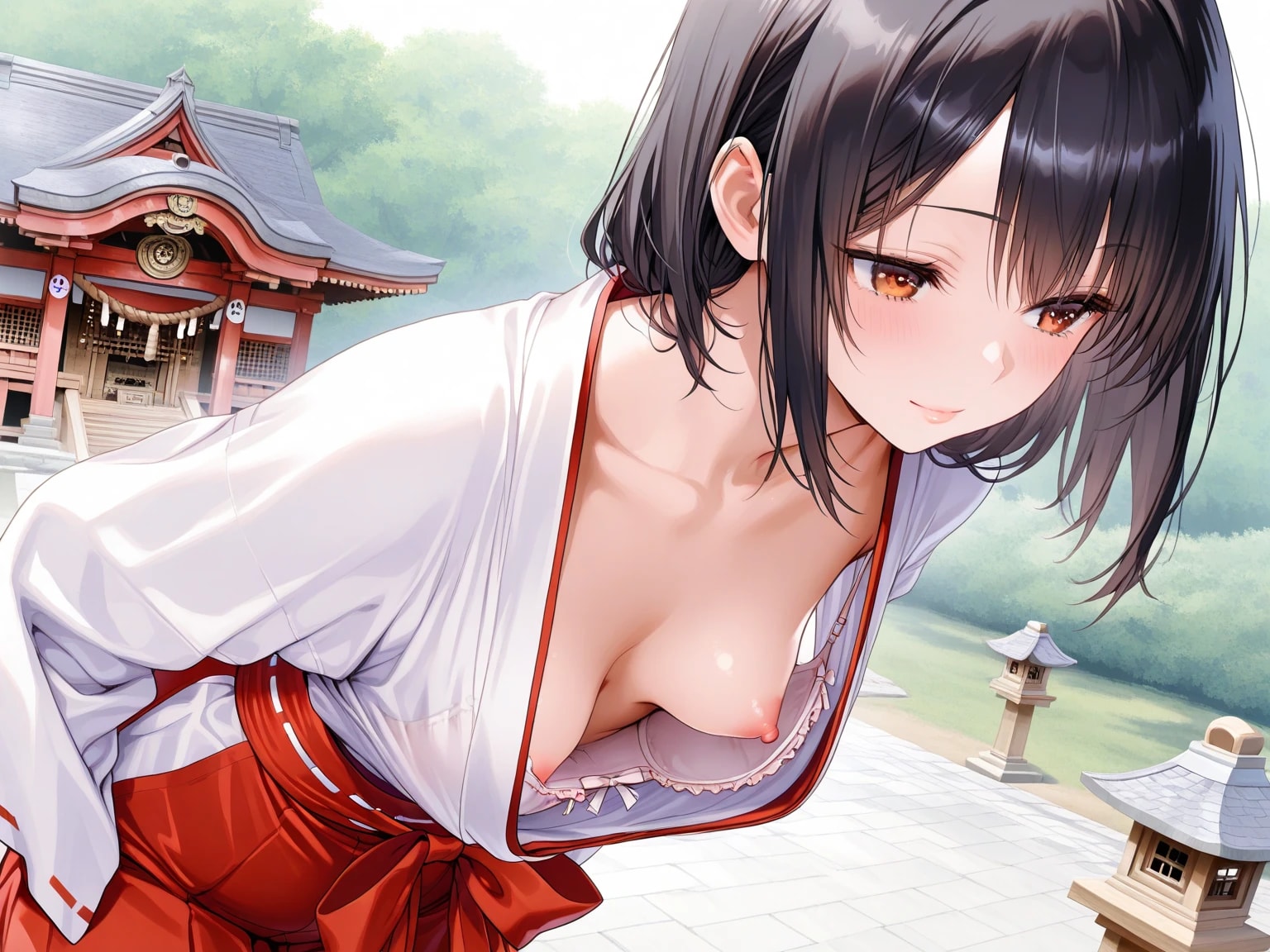 40枚:胸チラ巫女寄せ集め