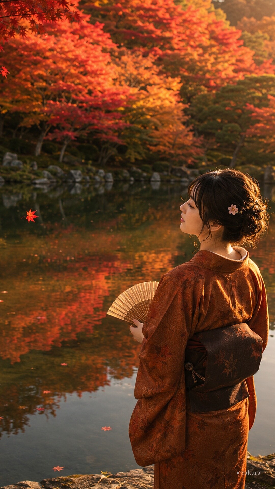 壁紙01_紅葉と湖
