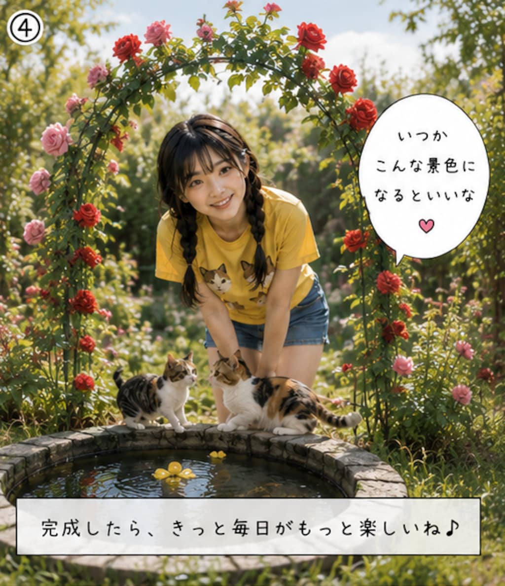 バラのアーチ作るぞ