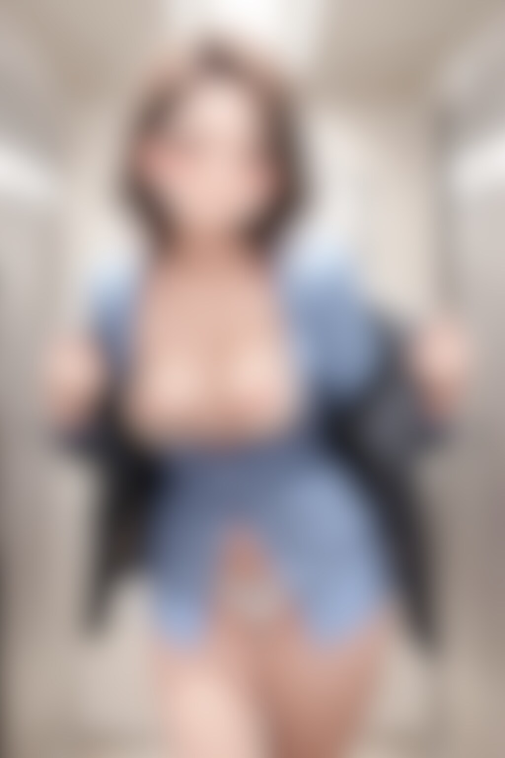 22枚:更衣室のはみ乳OL