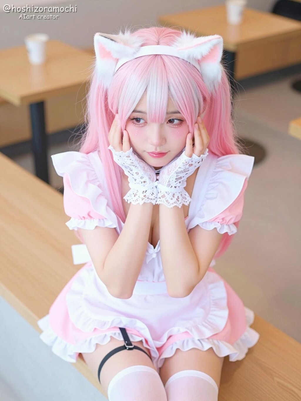 同人誌即売会のコスプレイヤー