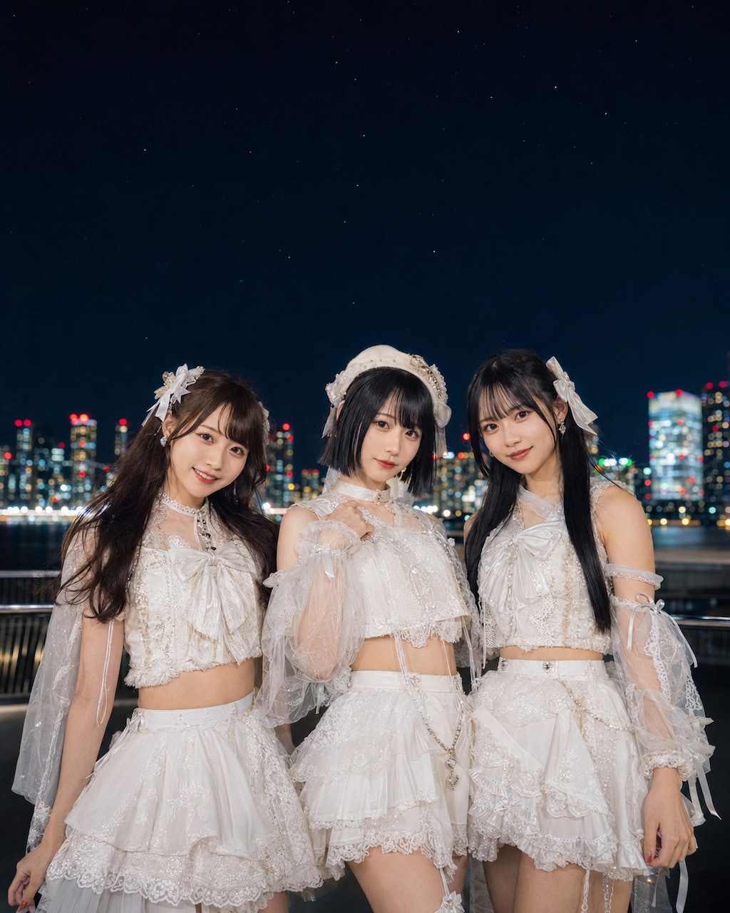 [3枚]夜空の下で可愛いアイドル💕