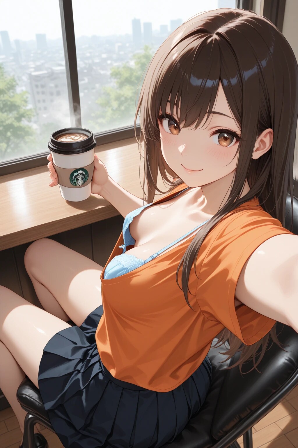 40枚:自撮りで胸チラ