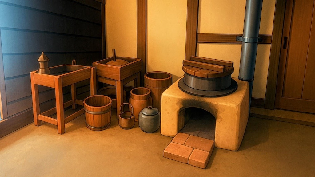 暁村の住宅と町並み