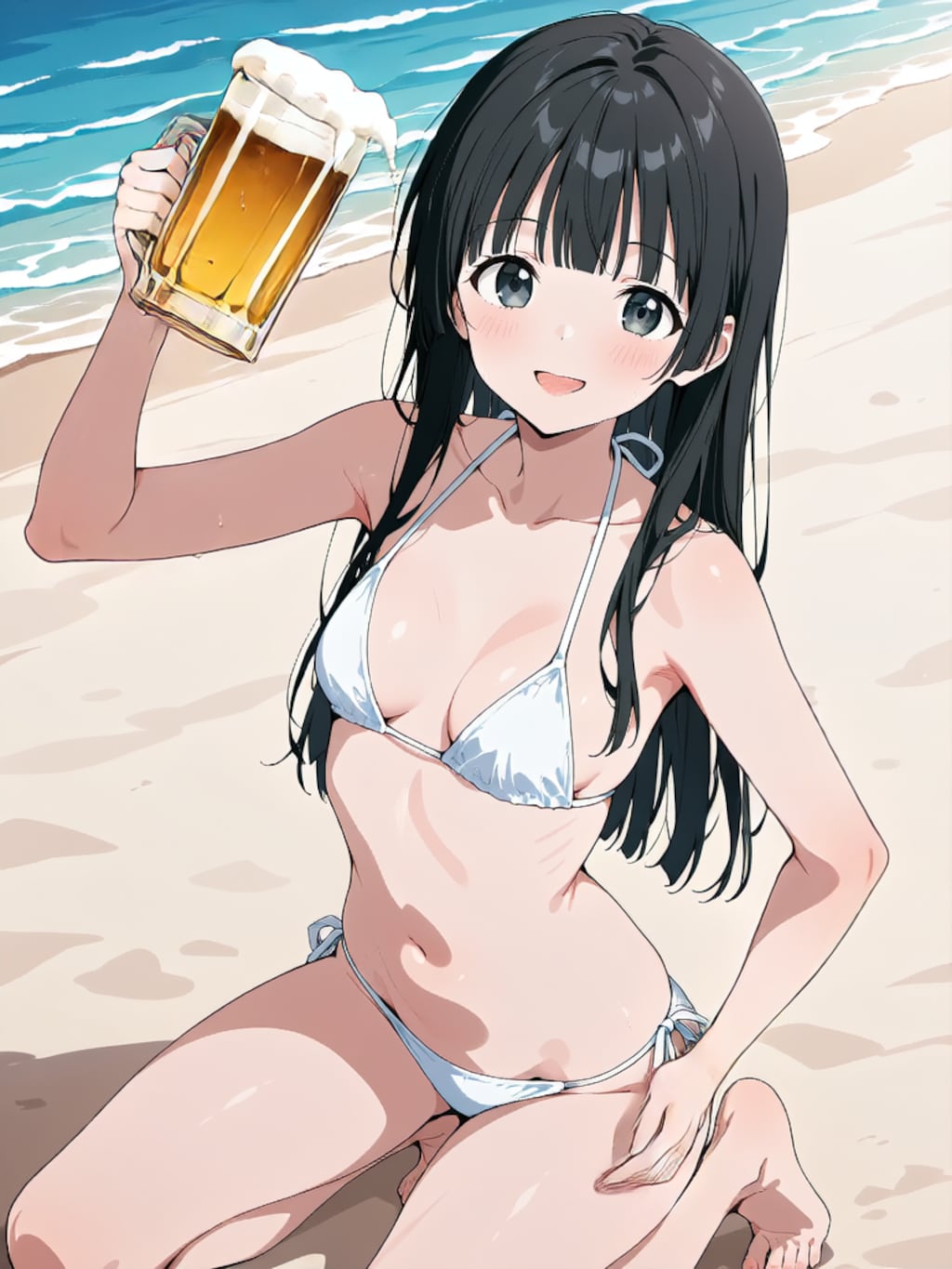 ビールで乾杯！【パラパライラスト４０】