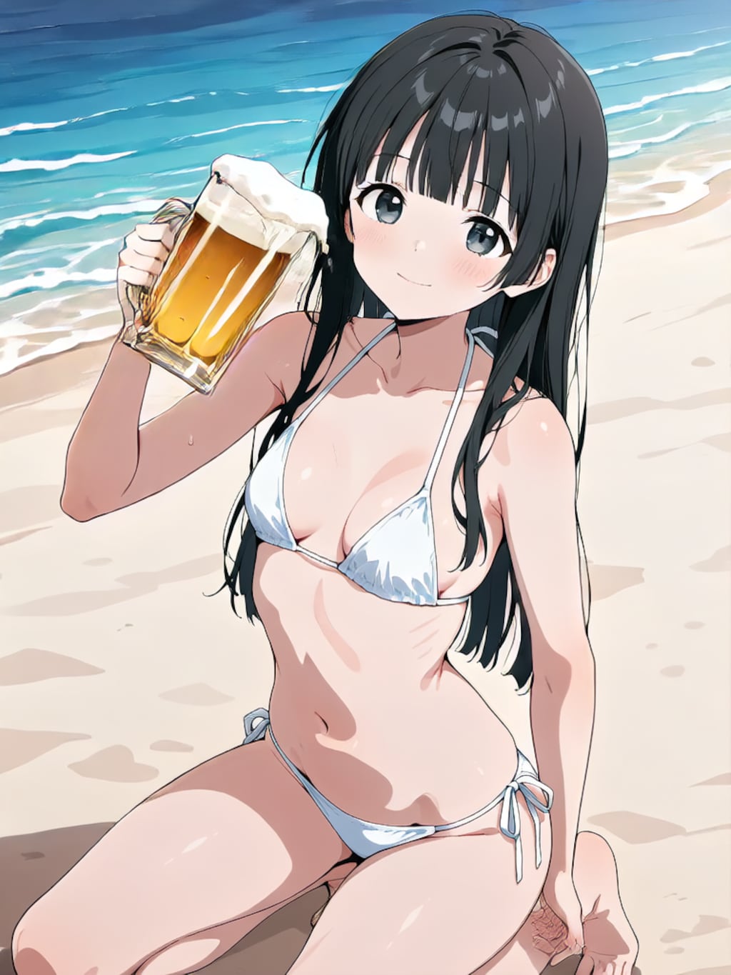 ビールで乾杯！【パラパライラスト４０】