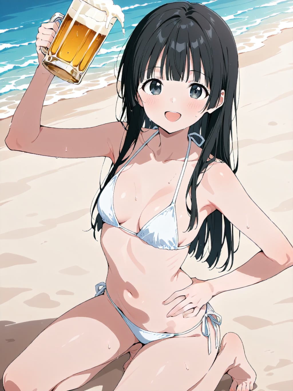 ビールで乾杯！【パラパライラスト４０】
