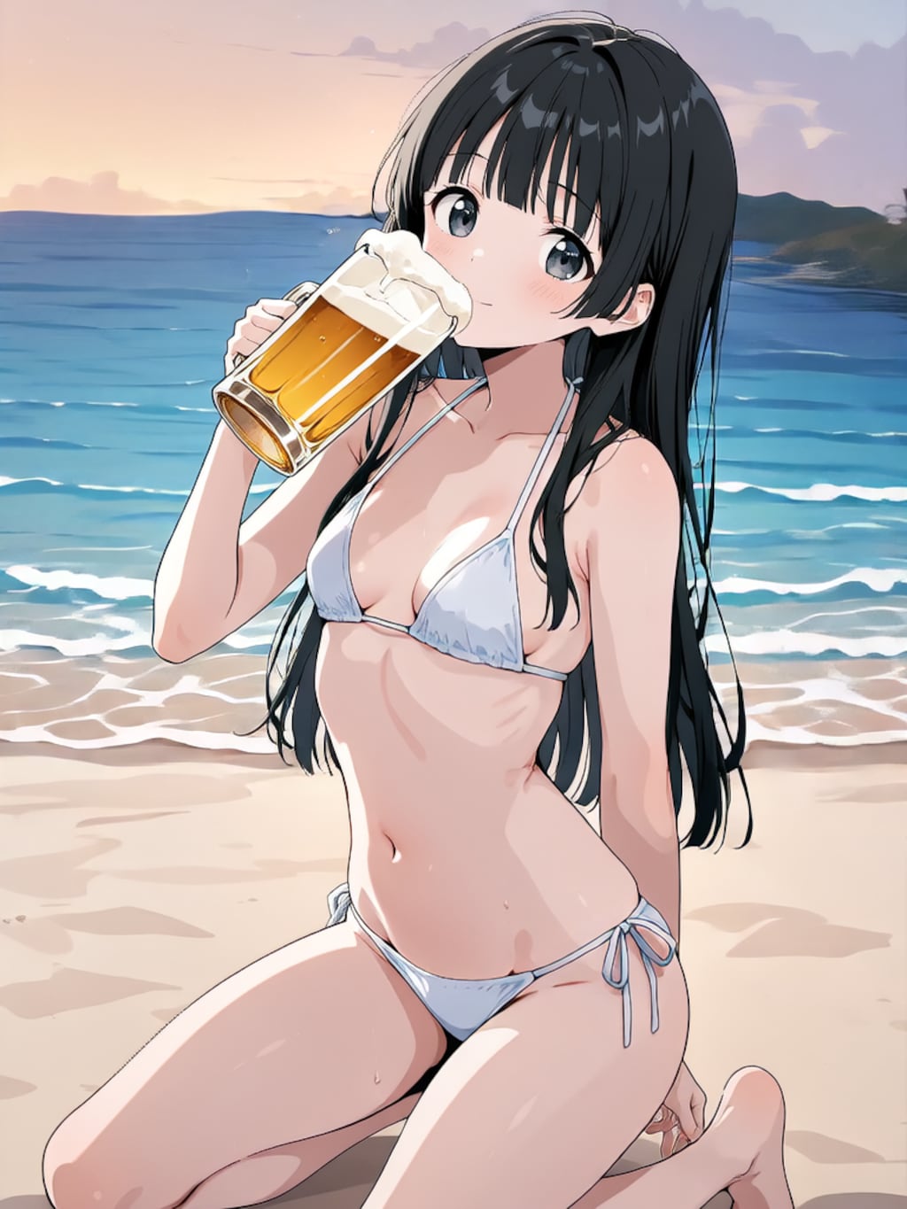 ビールで乾杯！【パラパライラスト４０】
