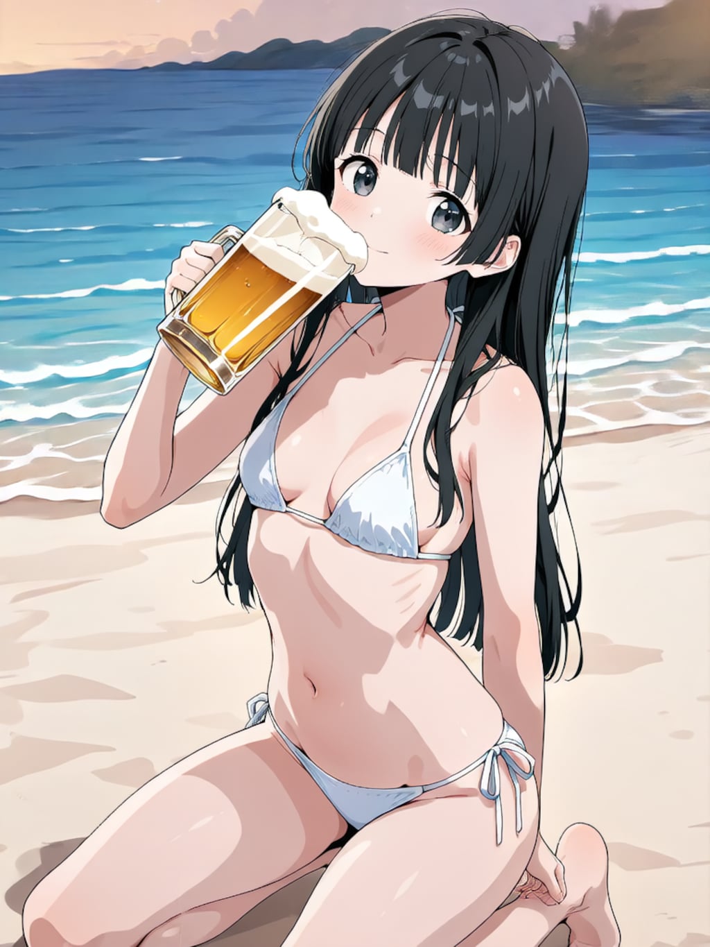 ビールで乾杯！【パラパライラスト４０】