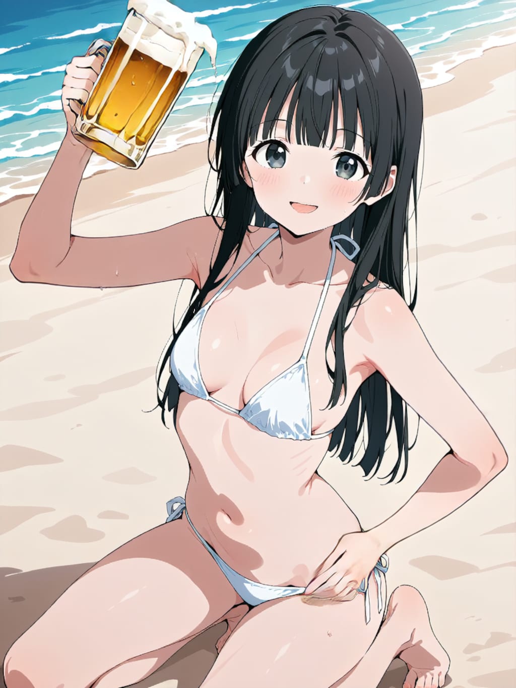 ビールで乾杯！【パラパライラスト４０】