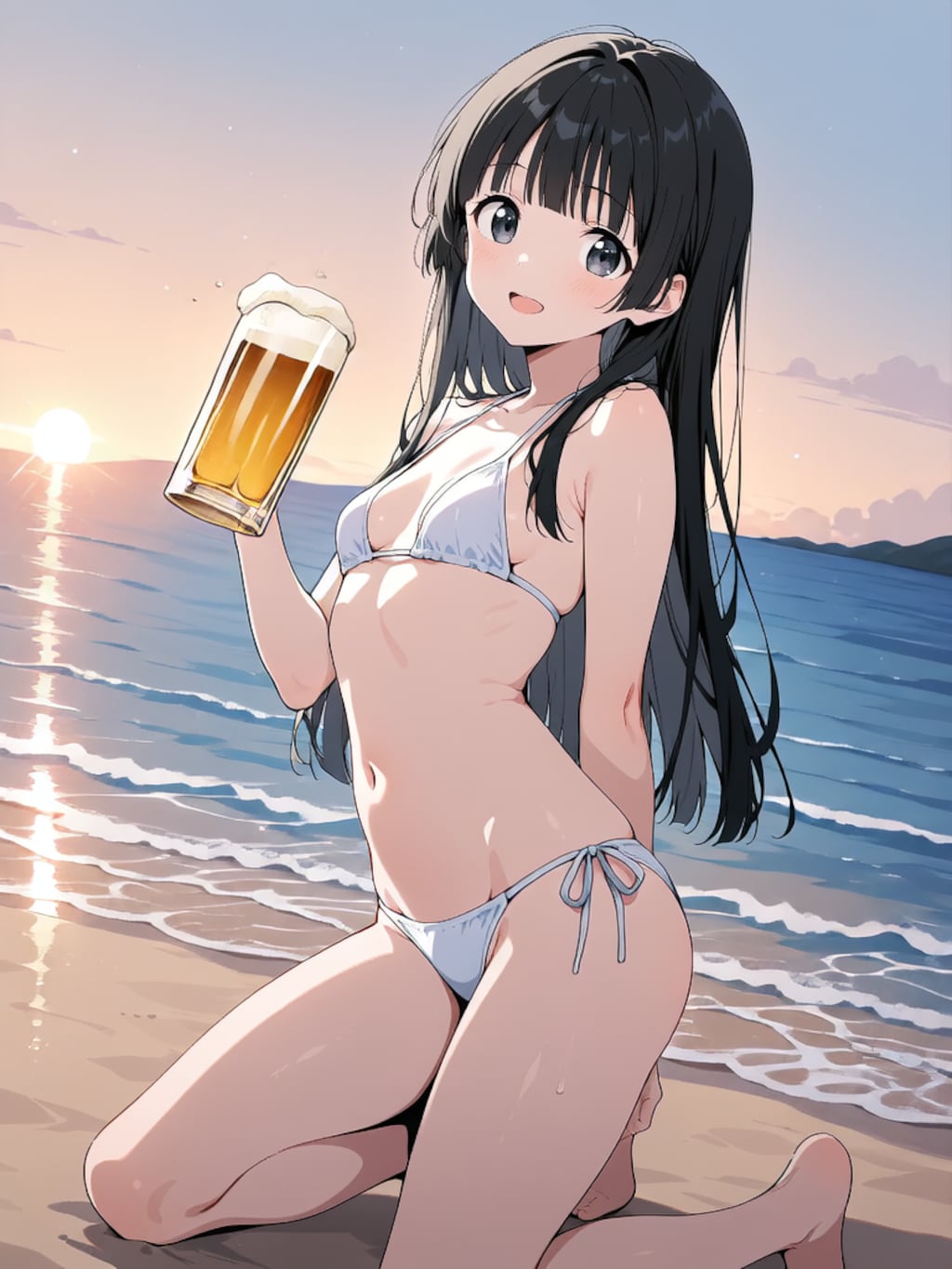 ビールで乾杯！【パラパライラスト４０】
