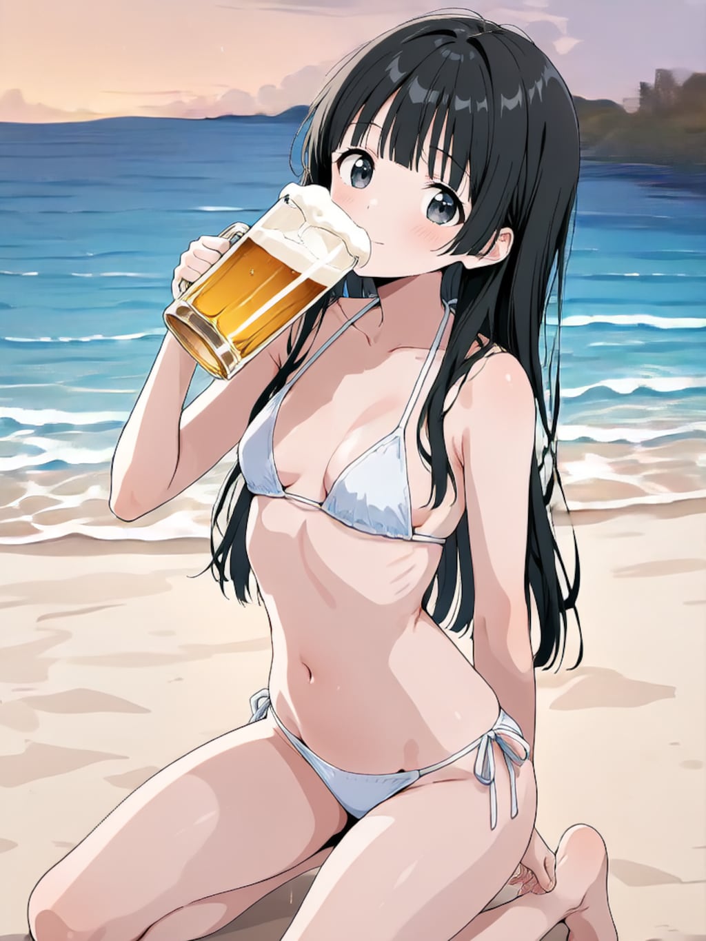 ビールで乾杯！【パラパライラスト４０】